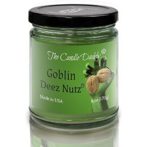 Goblin Deez Nutz - Spooky Banana Bread Scented - Funny Halloween 6 OZ JAR Candle - 40 Hour Burn TIME