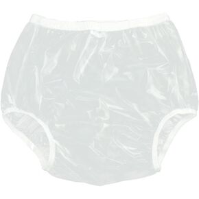 Adult Incontinence Pull-on Plastic Pants PVC Pants 3 Pack (X-Large, Transparent Blue)