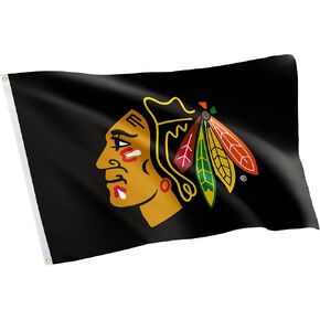 Desert Cactus Chicago Blackhawks Flag NHL 100% Polyester Indoor Outdoor 3x5 feet National Hockey League Team Flags (Design #2)