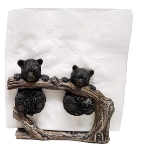 Black Bear Kitchen Decor Napkin Holder