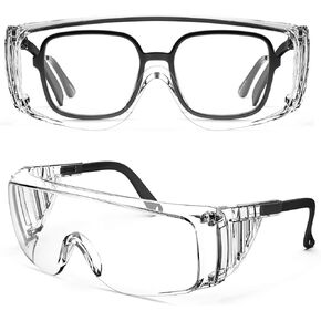 Safety Glasses, Anti Fog Safety Goggles, Transparent Goggles, Temple Adjustable Goggles, Suitable For Working Men And Women