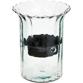 KALALOU Small Ribbed Glass Candle Cylinder, One Size, Brown