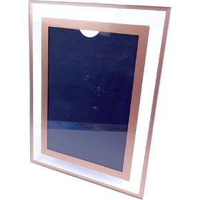 4x6 Inch Glass Picture Frame, Mirrored Photo Frame Display Stand on Tabletop Golden