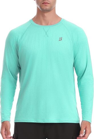 UPF 50+ Sun Shirts for Men - Long Sleeve UV Protection SPF Rash Guard Swim Shirt for Athletic Running Workout in Saudi Arabia