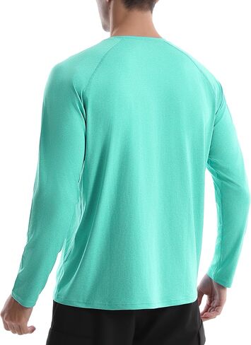 UPF 50+ Sun Shirts for Men - Long Sleeve UV Protection SPF Rash Guard Swim Shirt for Athletic Running Workout in Saudi Arabia