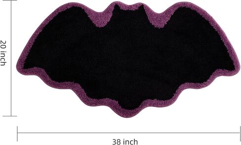 TRUEDAYS Halloween Bat Bath Mat Gothic Home Decor Black Bats Bathroom Decor Rugs Non Slip, Spooky Goth Gift Cute Shower Rug for Bathroom, Bedroom, Living Home Decoration in Saudi Arabia