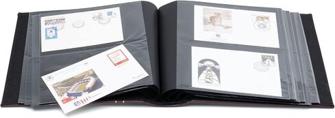 Lighthouse Album for 200 FDCs or Letters up to 195x130 mm, incl. slipcase, red in Kuwait