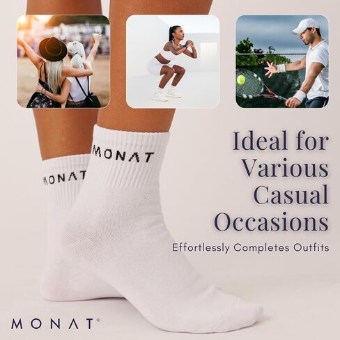 MONAT Gear 100% Cotton Socks for Women | Ankle Socks for Women | Full Cushioned Casual Quarter Socks for Girls in Saudi Arabia