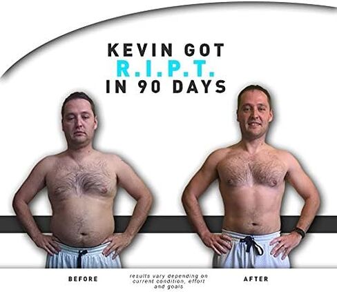 RIPT90 FIT: برنامج تمرين لمدة 90 يومًا مع 12+1 مقاطع فيديو للتمرين + تقويم التدريب ومتتبع اللياقة البدنية ودليل التدريب وخطة التغذية in Kuwait