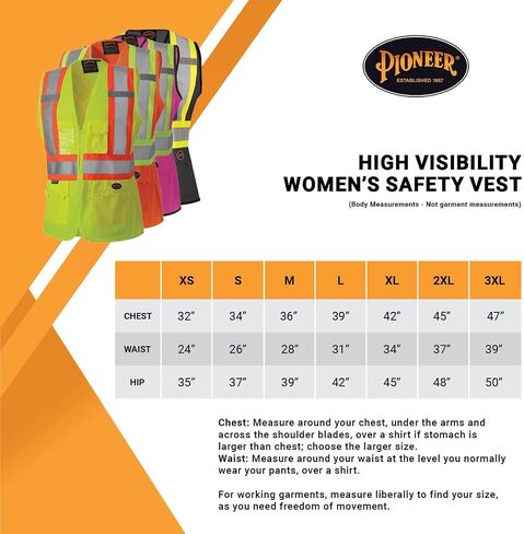 Pioneer Safety Vest for Women With Pockets - Hi-Vis Reflective Tape - For Construction - Pink in Saudi Arabia