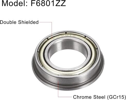 Uxcell F6800-ZZ محمل كروي شفة 10x19x5 مم مزدوج معدني محمي (GCr15) محامل فولاذية كروم 4 قطع in Kuwait