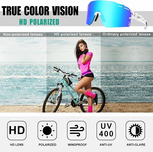 AVV Polarized Cycling Sunglasses for Men and Women - Lightweight, UV400 Protection, Anti-Fog Sports glasses in Saudi Arabia