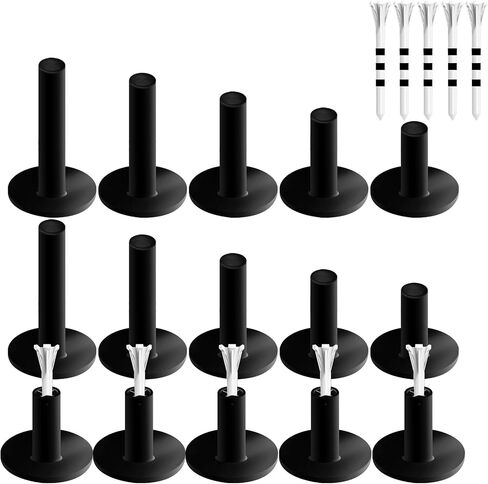 FINGER TEN Golf Rubber Tees Driving Range 3 Inch 1.5'' 2.25'' 2.75'' 3.13'' Tee Holder for Mat 1.5'' 2'' with Plastic Tees Indoor Outdoor Use in Saudi Arabia