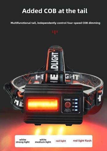 LED Rechargeable Headlamp, 90,000 Lumens Super Bright with 4 Modes & IPX6 Level Waterproof USB Rechargeable Zoom Headlamp, 90° Adjustable Outdoor Camping, Cycling, Climbing, Home in Saudi Arabia