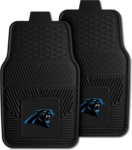 FANMATS 12352 NFL Carolina Panthers Back Row Utility Car Mats - 2 Piece Set, 14in. x 17in., All Weather Protection, Universal Fit, Deep Resevoir Design, Molded Team Logo in Saudi Arabia