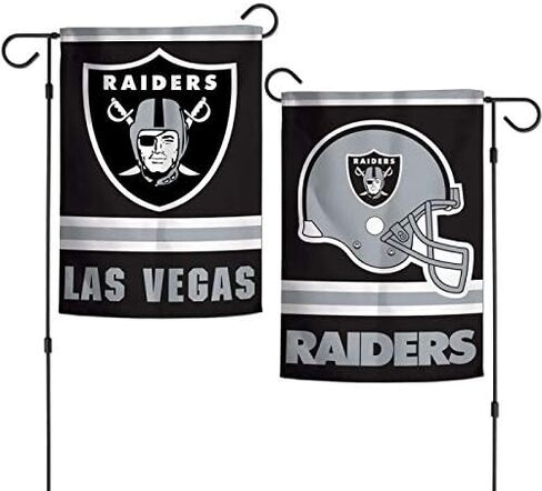 WinCraft NFL Las Vegas Raiders للجنسين NFL Las Vegas Raiders علم الحديقة على الوجهين، 12x18 بوصة، لون الفريق، 12 بوصة × 18 بوصة in Saudi Arabia