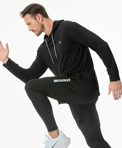 JMIERR Mens Athletic Hoodies Sport Sweatshirt Solid Muscle Fit Drawstring Pullover Sweatshirts with Zipper Kanga Pockets in Saudi Arabia