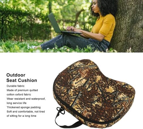 وسادة مقعد الصيد Alomejor، سميكة غير منتظمة مموهة مقاومة للماء في الهواء الطلق، وسادة مقعد للاستاد مع سحاب للإغلاق in Kuwait