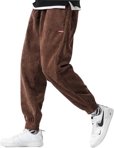 WZIKAI سروال قصير رجالي مرونة الخصر الرباط مدبب ركض Sweatpants عادية طويلة موضة بنطلون مع جيوب in Kuwait