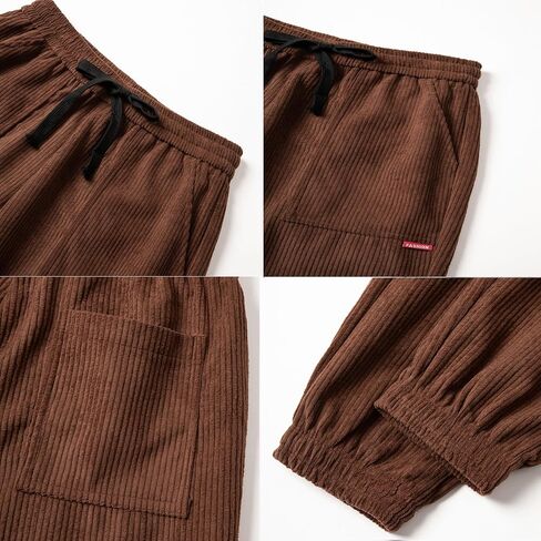 WZIKAI سروال قصير رجالي مرونة الخصر الرباط مدبب ركض Sweatpants عادية طويلة موضة بنطلون مع جيوب in Kuwait