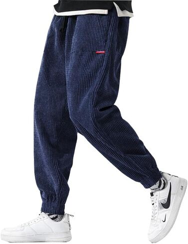 WZIKAI سروال قصير رجالي مرونة الخصر الرباط مدبب ركض Sweatpants عادية طويلة موضة بنطلون مع جيوب in Kuwait