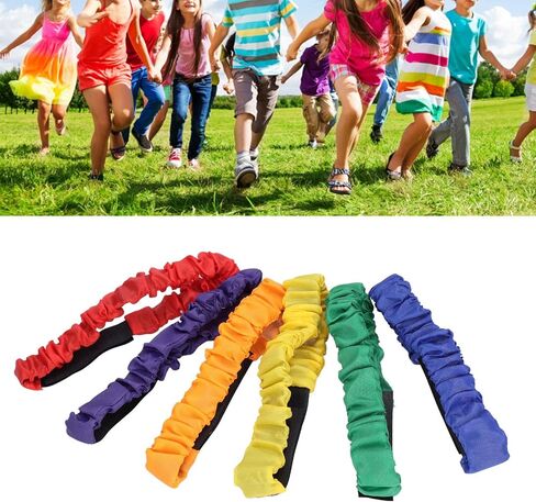 VGEBY فرقة سباق ذات أرجل، 3 فرق سباق ذات أرجل 2 أشخاص 3 أرجل مرنة ملونة للأطفال، أشرطة توسيع تدريب الأرجل لـ 3 سباق أرجل 2 سباق أرجل in Saudi Arabia