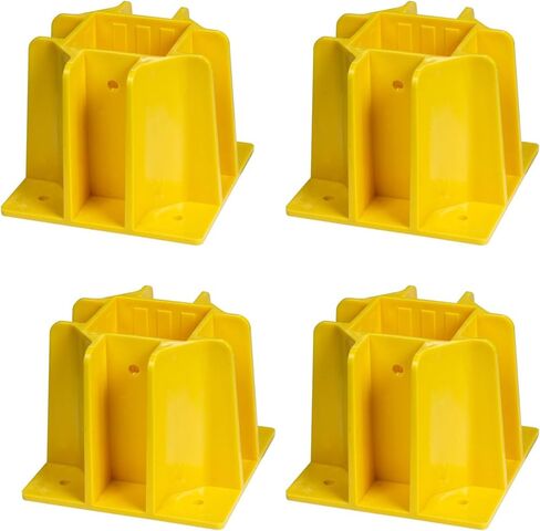 Tie Down Engineering Safety Guard Guardrail Base | Reusable Fall Protection Accessories| 4 pack with Washers & Drill Bit - Yellow in Kuwait