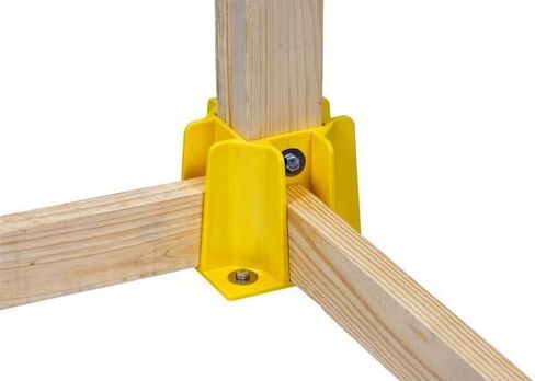 Tie Down Engineering Safety Guard Guardrail Base | Reusable Fall Protection Accessories| 4 pack with Washers & Drill Bit - Yellow in Kuwait