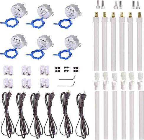 6 Set Cup Turner motor Kit Accessories for Crafts Tumbler,Includes Synchronous Turntable Motors,Coupling Connectors, Switch Cords - Ideal for Cuptisserie,Tumbler Cup Rotator Machince (5-6RPM) in Saudi Arabia