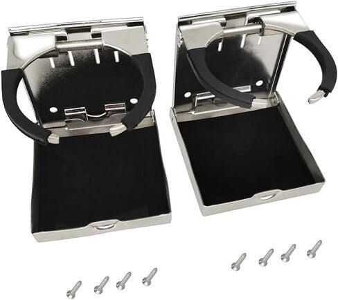 حامل أكواب مشروبات قابل للتعديل من الفولاذ المقاوم للصدأ مقاس 2-5/8 بوصة إلى 3-1/2 بوصة لمشاة البحرية - القوارب - السفن - اليخوت in Kuwait