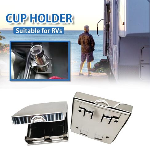 حامل أكواب مشروبات قابل للتعديل من الفولاذ المقاوم للصدأ مقاس 2-5/8 بوصة إلى 3-1/2 بوصة لمشاة البحرية - القوارب - السفن - اليخوت in Kuwait