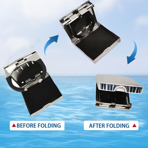 حامل أكواب مشروبات قابل للتعديل من الفولاذ المقاوم للصدأ مقاس 2-5/8 بوصة إلى 3-1/2 بوصة لمشاة البحرية - القوارب - السفن - اليخوت in Kuwait