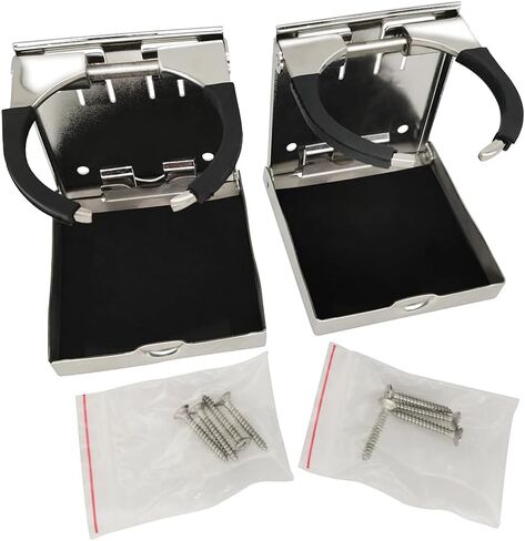 حامل أكواب مشروبات قابل للتعديل من الفولاذ المقاوم للصدأ مقاس 2-5/8 بوصة إلى 3-1/2 بوصة لمشاة البحرية - القوارب - السفن - اليخوت in Kuwait