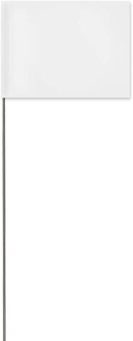 Plain White Vinyl Marking Flag - 4″ x 5″ with 21" Wire Staff - Case of 500 in Saudi Arabia