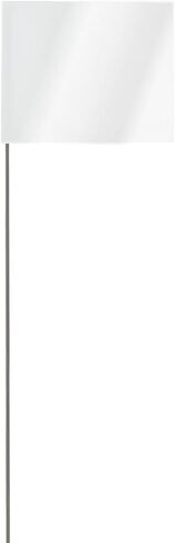 Plain White Vinyl Marking Flag - 4″ x 5″ with 21" Wire Staff - Case of 500 in Saudi Arabia