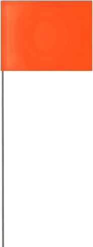 Plain White Vinyl Marking Flag - 4″ x 5″ with 21" Wire Staff - Case of 500 in Saudi Arabia