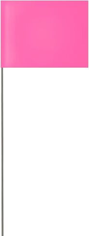 Plain White Vinyl Marking Flag - 4″ x 5″ with 21" Wire Staff - Case of 500 in Saudi Arabia
