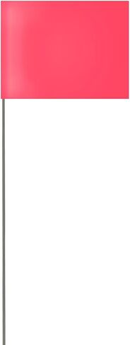 Plain White Vinyl Marking Flag - 4″ x 5″ with 21" Wire Staff - Case of 500 in Saudi Arabia