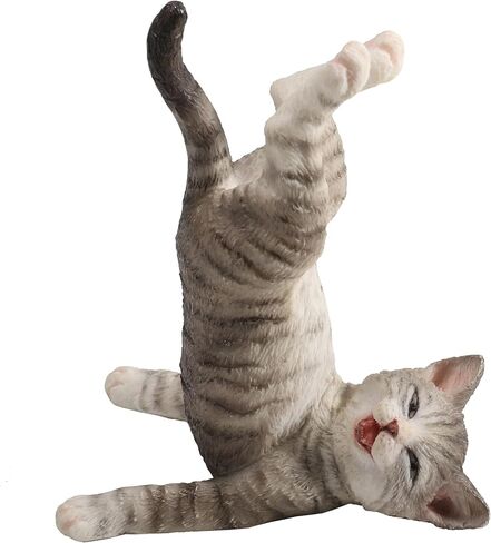 Veronese Design 4 Inch Grey Tabby Yoga Cat Shoulder Stand Pose Resin Animal Figurine in Saudi Arabia