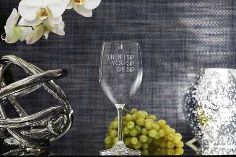 Lushy Wino - عندما أرشف، أنت ترشف، نحن نرتشف - لطيف، مبتكر، محفور، كأس نبيذ كبير سعة 16 أونصة مع أقوال مضحكة في صندوق هدايا in Saudi Arabia
