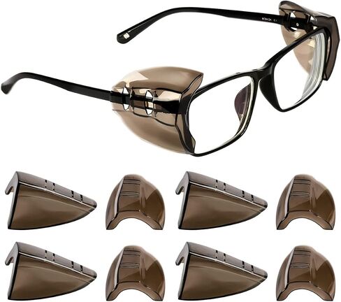 2/4 Pairs Eye Glasses Side Shields, Flexible Slip on Side Shields for Prescription Glasses Fits Small to Medium Eyeglasses in Saudi Arabia