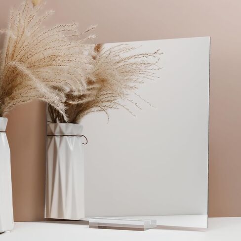 صفائح أكريليك مرآة فضية، 4 عبوات من صفائح أكريليك مربعة مقاس 12 × 12 بوصة بسمك 1/8 بوصة (3 مم) صفائح بلاستيكية صلبة مرآة فضية اللون للقطع والقطع والنقش بالليزر in Kuwait