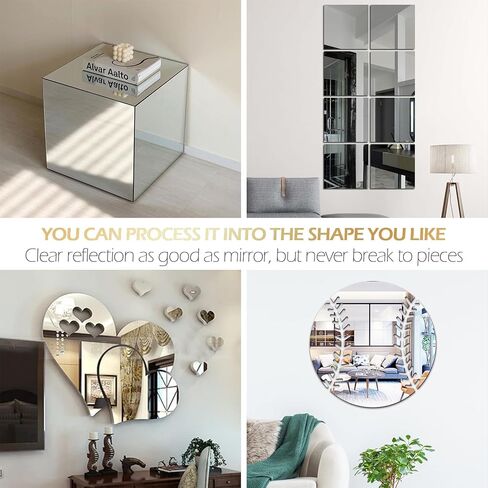 صفائح أكريليك مرآة فضية، 4 عبوات من صفائح أكريليك مربعة مقاس 12 × 12 بوصة بسمك 1/8 بوصة (3 مم) صفائح بلاستيكية صلبة مرآة فضية اللون للقطع والقطع والنقش بالليزر in Kuwait