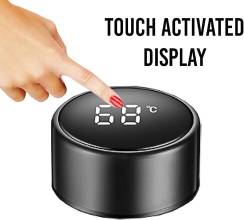 Water Bottle with LED Temperature Display Double Walled Vacuum Insulated Water Bottle Stainless Steel Automotive Travel Bottle BPA-free Leak Proof Keep Cold/Warm For 12H, White, SMB0001 in Saudi Arabia