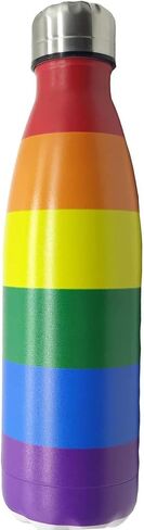 زجاجات مياه رياضية معزولة من Rainbow Pride مصنوعة من الفولاذ المقاوم للصدأ أكواب للسفر خالية من مادة BPA مناسبة للتخييم في الهواء الطلق والسفر 20 أونصة in Kuwait