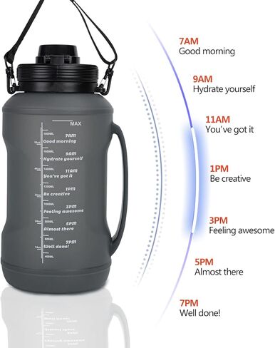 Collapsible Water Bottle, Reusable Silicone Foldable Leak Proof Portable Sports Travel Water Bottles (Black, 64oz) in Saudi Arabia