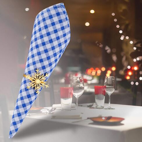 Boao 6 Pieces Snowflake Napkin Rings Christmas Snowflake Napkin Holder Rings for Christmas Holiday Table Decoration Supplies (Gold) in Saudi Arabia