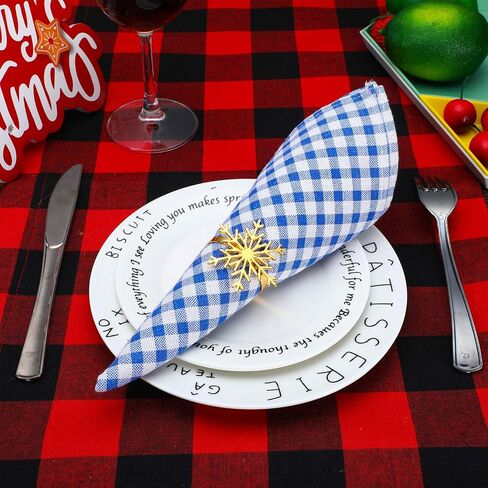 Boao 6 Pieces Snowflake Napkin Rings Christmas Snowflake Napkin Holder Rings for Christmas Holiday Table Decoration Supplies (Gold) in Saudi Arabia