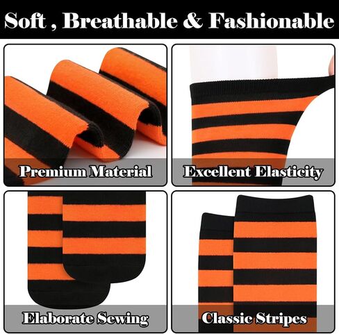 Olreco Knee High Socks for Women Knee Socks for Women Long Socks Tube Socks Tall Socks Striped Socks Halloween Socks Cotton in Saudi Arabia