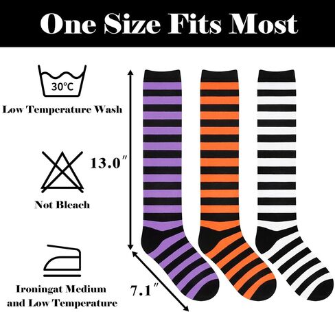 Olreco Knee High Socks for Women Knee Socks for Women Long Socks Tube Socks Tall Socks Striped Socks Halloween Socks Cotton in Saudi Arabia